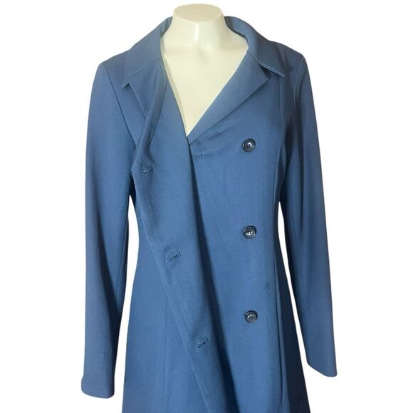 Pendleton Blue Virgin Wool Suit Dress Double Breasted Button Closure - Picture 3 of 11